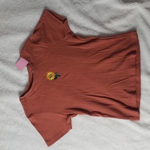 NWT Mighty Fine Sunflower Embellished Top